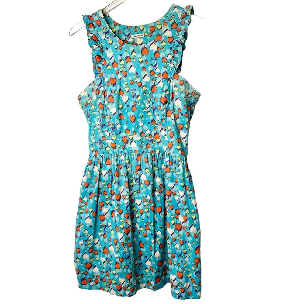 Anthropologie Patria Amada Vintage Pinafore Prairie Cottage Core Heart Dress S